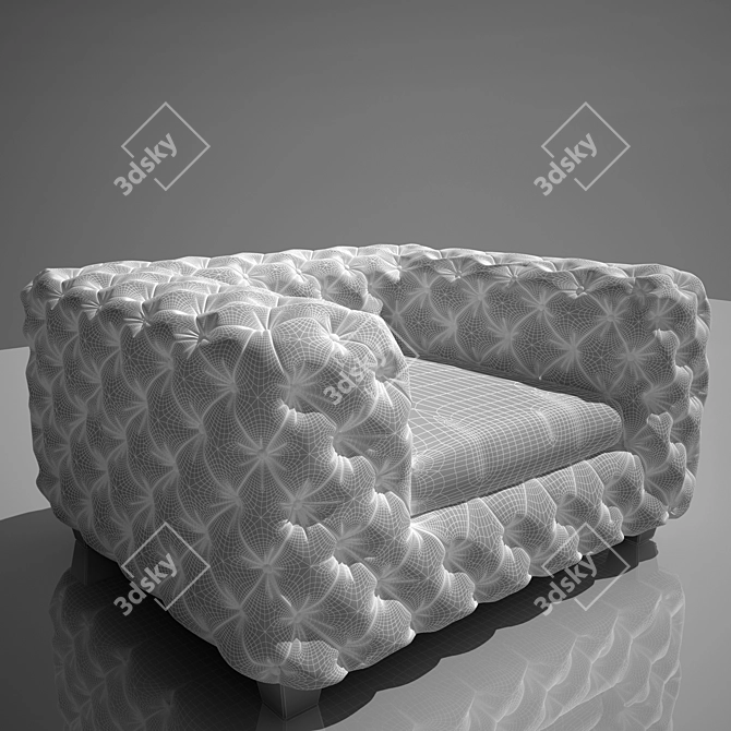 Lux Velvet Armchair by Kare Design 3D model image 3