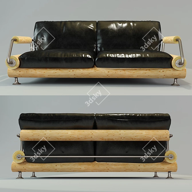 Modern Velvet Sofa 3D model image 3