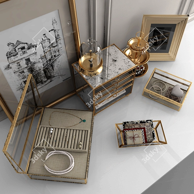 Elegant Set for Vanity Table 3D model image 3