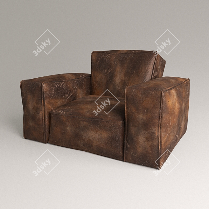Cozy Leather Armchair 3D model image 1