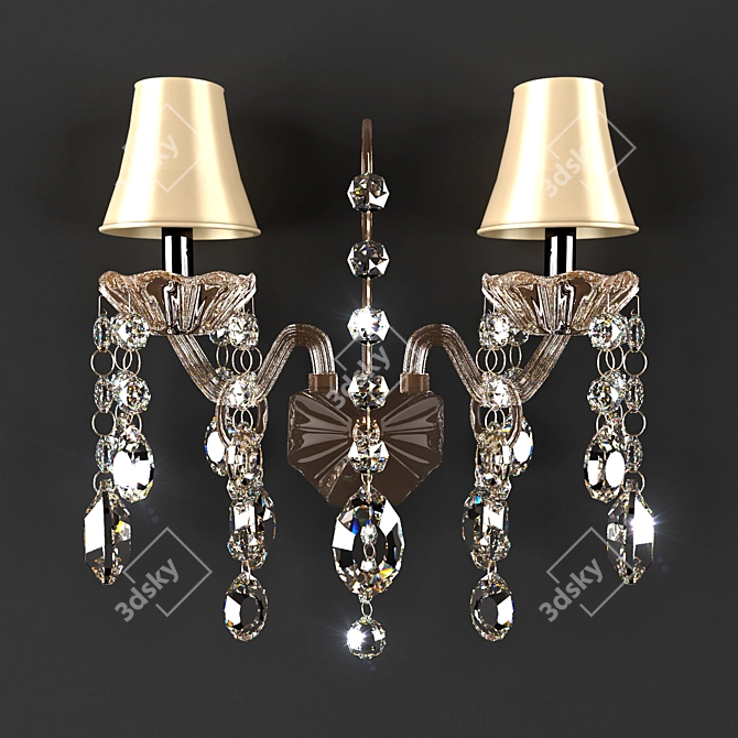 Luxury Crystal Sconces Siena Gold 3D model image 1