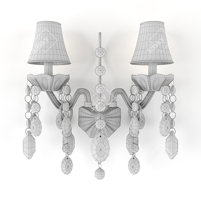 Luxury Crystal Sconces Siena Gold 3D model image 2