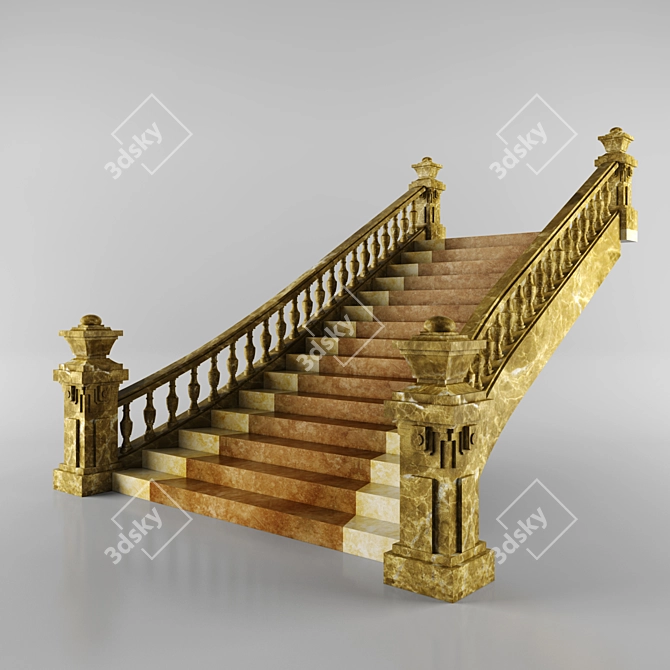 Elegant Staircase Design 3D model image 3