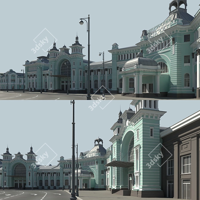 Belorussky Station: A Gateway to Moscow 3D model image 2