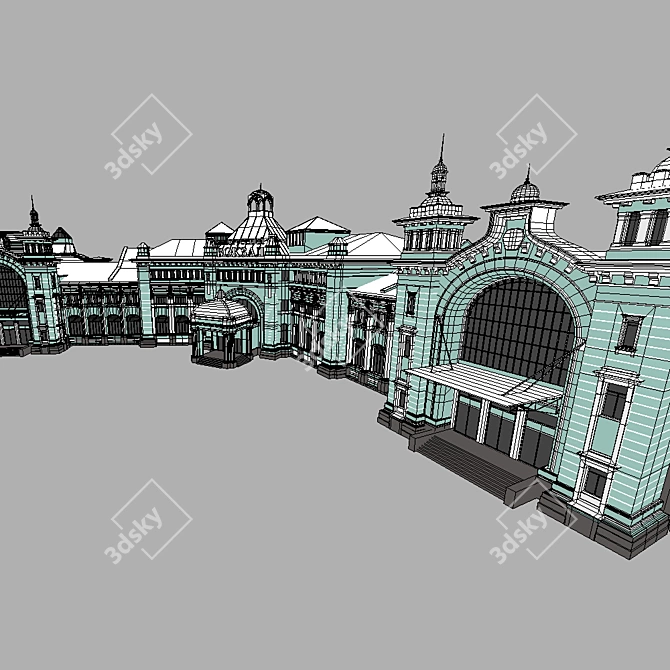 Belorussky Station: A Gateway to Moscow 3D model image 3