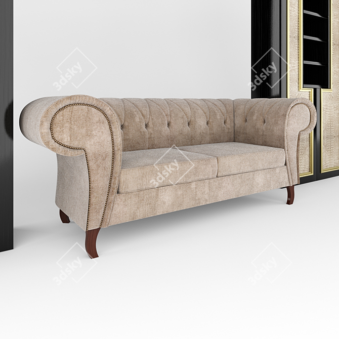 Modern Cayman Wardrobe & Alex Sofa 3D model image 3