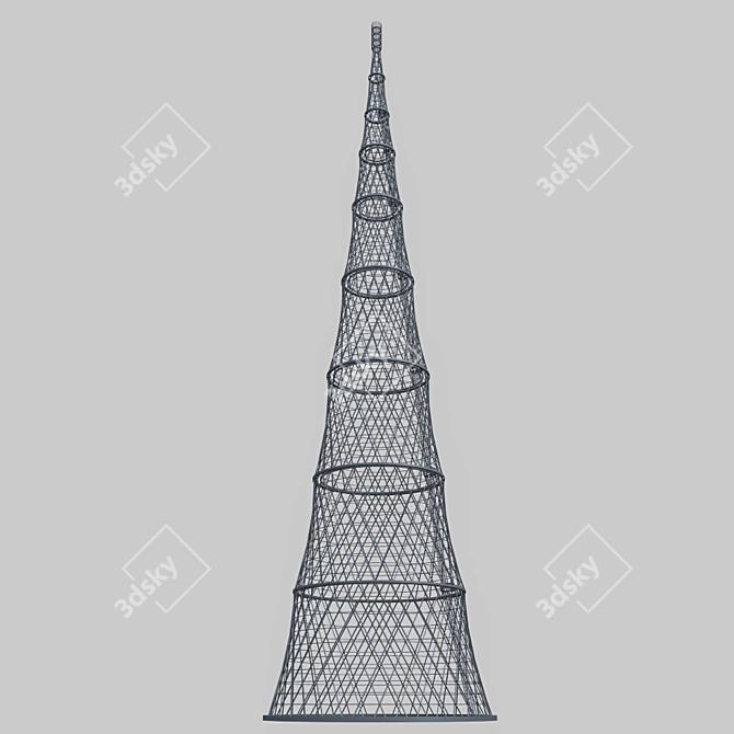 Sleek Shukhov Tower Sculpture 3D model image 1