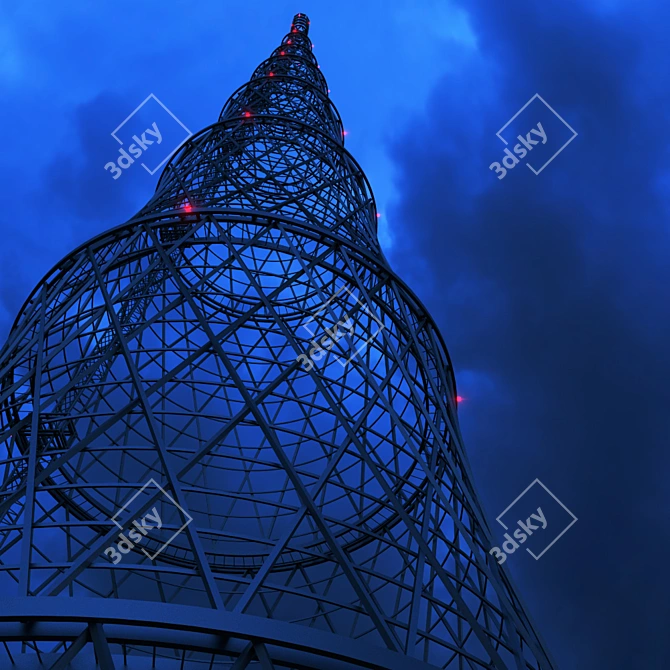 Sleek Shukhov Tower Sculpture 3D model image 2