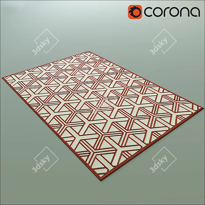 Luka Red Dimensions Rug: Versatile Indoor/Outdoor Carpet 3D model image 1