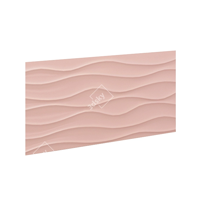 Olas Malva Ceramic Tile 50x25 3D model image 1