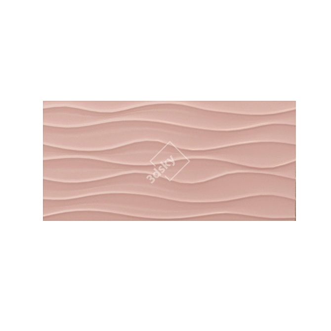 Olas Malva Ceramic Tile 50x25 3D model image 2