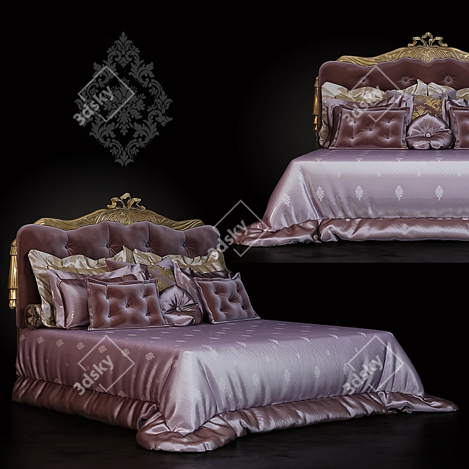 Opulent Dream Bed 3D model image 1