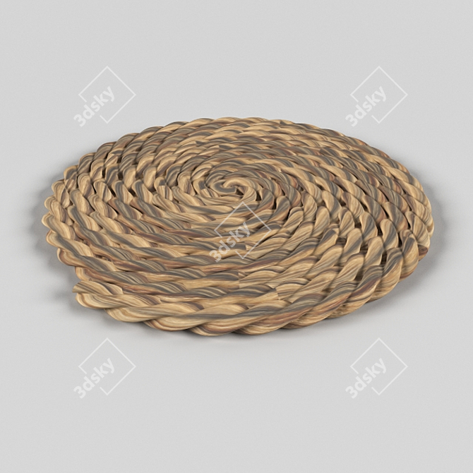 Eco Jute Carpet: Natural, Durable 3D model image 1