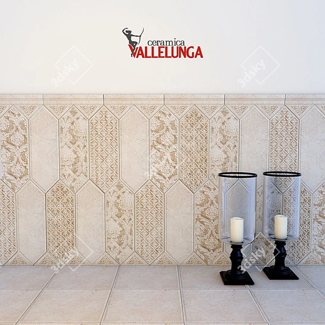 Elegant Italian Ceramic Tiles 3D model image 1