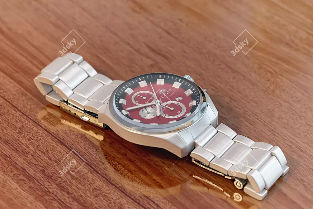 Retro Chronograph Quartz Watch 3D model image 3