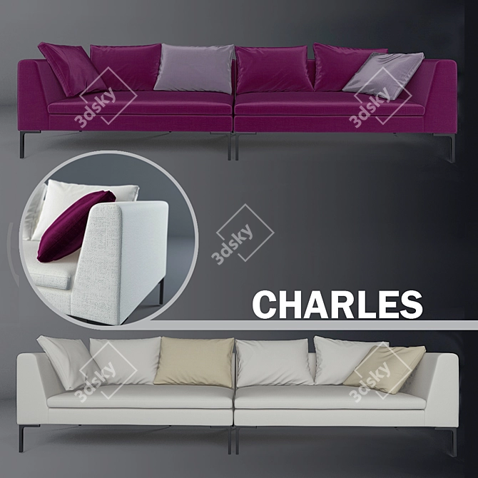 Modern Comfort: Charles Sofa 3D model image 1