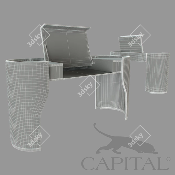 Jubilee Dressing Table: Elegant Storage 3D model image 2