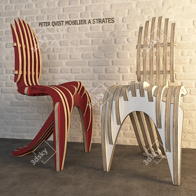 Modern Birch Strates Chair 3D model image 1
