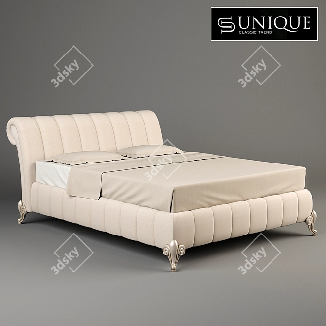 Elegant Panther Bed 3D model image 1