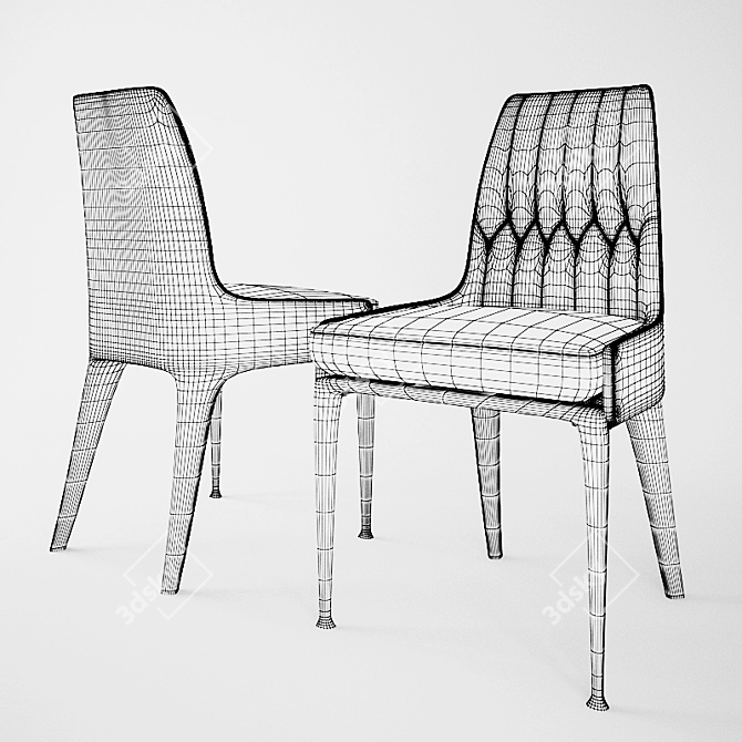 Elegant Palmyra Chair 3D model image 2