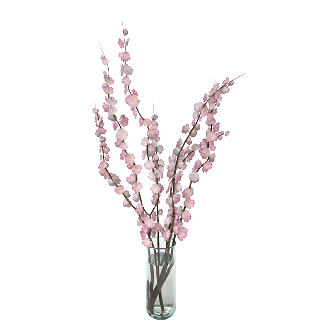 Botanical Beauty: Flowering Branches 3D model image 1