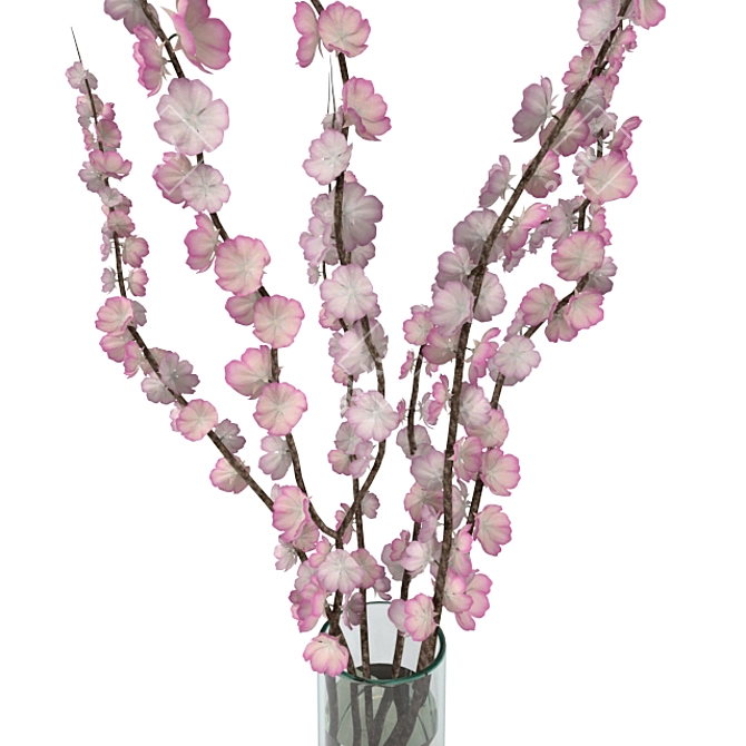 Botanical Beauty: Flowering Branches 3D model image 2