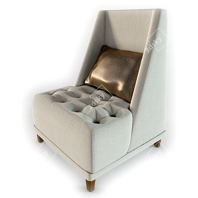 Cozy High-Back Armchair 3D model image 1