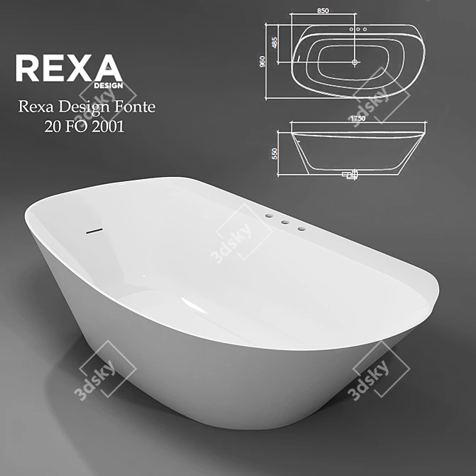 Luxurious Fonte 20 FO 2001 Bathtub 3D model image 1