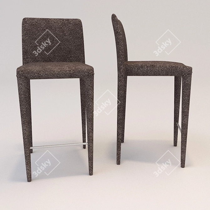 Lucky Semi-Bar Stool: Stylish and Comfy 3D model image 2