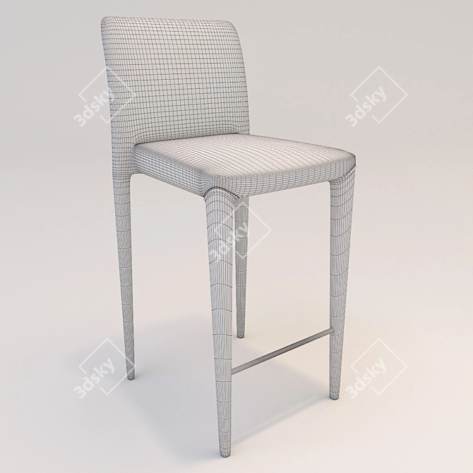 Lucky Semi-Bar Stool: Stylish and Comfy 3D model image 3