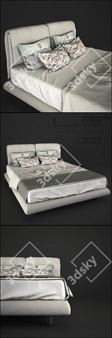 Italian-made SUMO Bed Frame - Versatile Sizes 3D model image 2