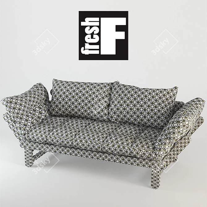 Beat Convertible Sofa: Stylish, Comfortable, and Durable 3D model image 3