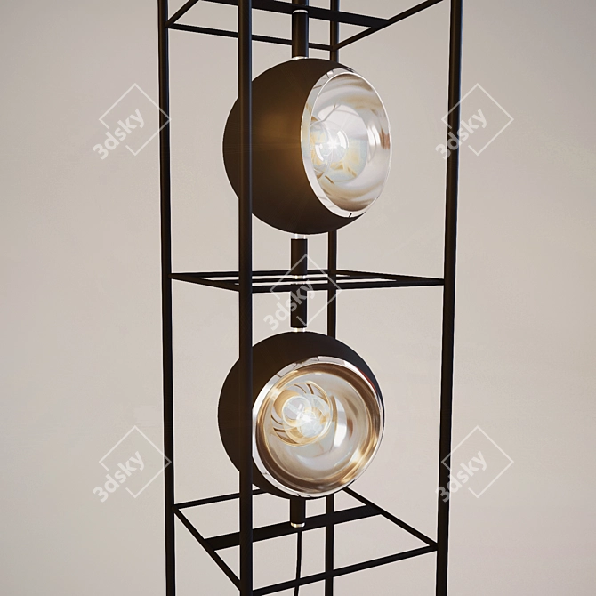 Modern Metal Floor Lamp - 5 Lite 3D model image 2