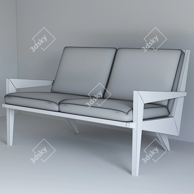 Elegant Boomerang Love Sofa 3D model image 3