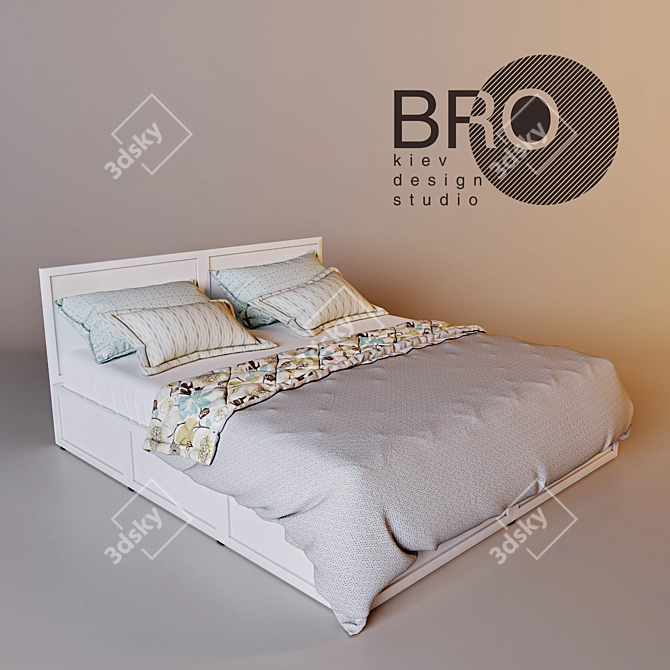 BRO Design Studio Bed: Unbeatable Comfort 3D model image 1