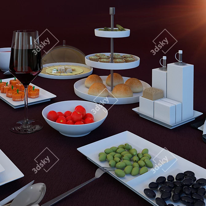 Elegant Loft Dining Collection: Rosenthal 3D model image 3