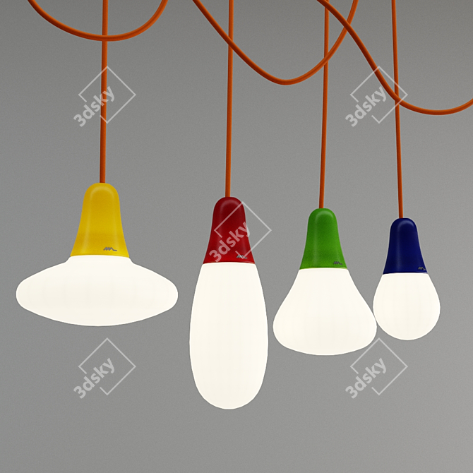 Colorful Hanging Lamp: Martinelli Luce, CIULIFRULI 3D model image 2