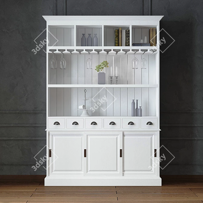 Elegant Chablis Wine Cabinet 3D model image 1