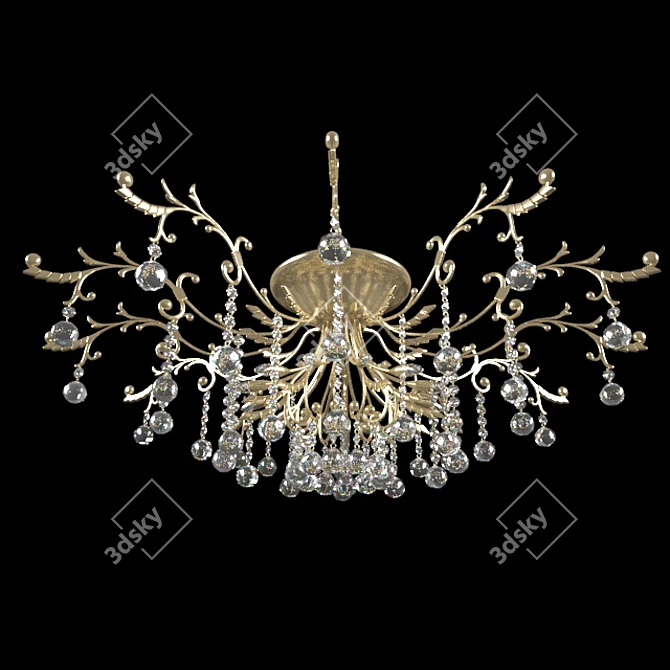 Elegant Crystal Chandelier 3D model image 1