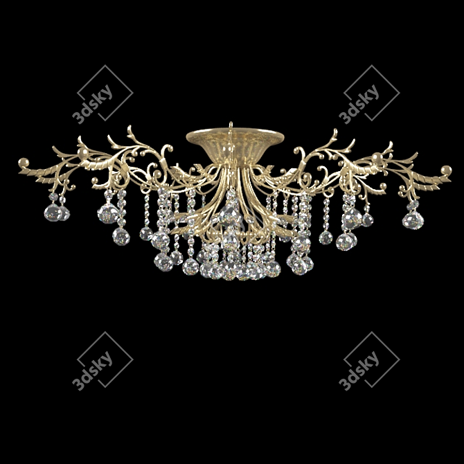 Elegant Crystal Chandelier 3D model image 2