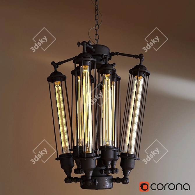 Industrial Transistor Pendant Light 3D model image 2