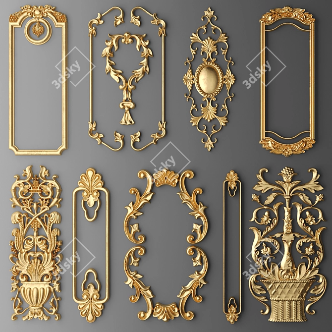 Stunning Stucco Decor Set 3D model image 1