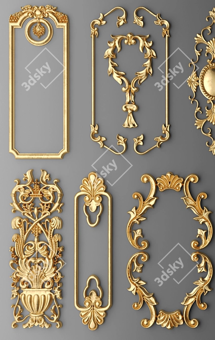 Stunning Stucco Decor Set 3D model image 2