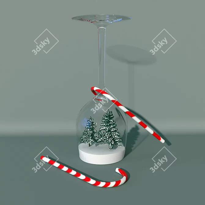 Elegant Glass Art for Festive Table 3D model image 1