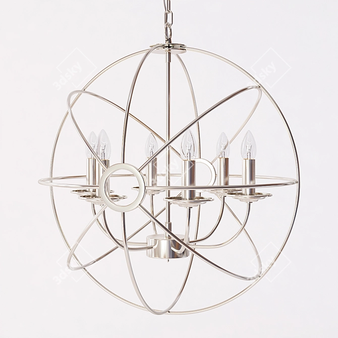 Loftdesign 683 - Metal 6-Light Chandelier 3D model image 1