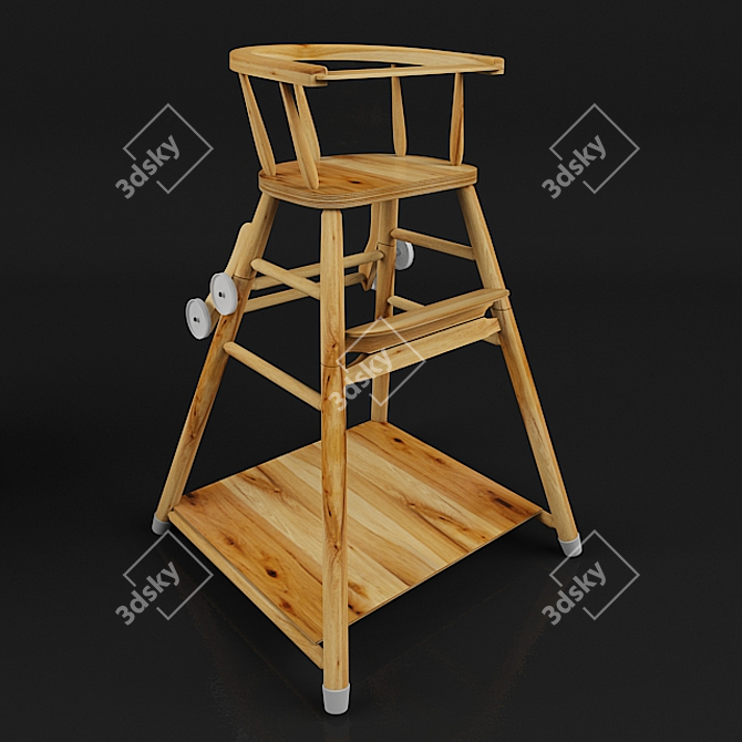 Vintage Czech Children's Table-Chair 3D model image 1