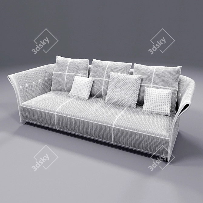 Chic Italian Charme Sofa 3D model image 2