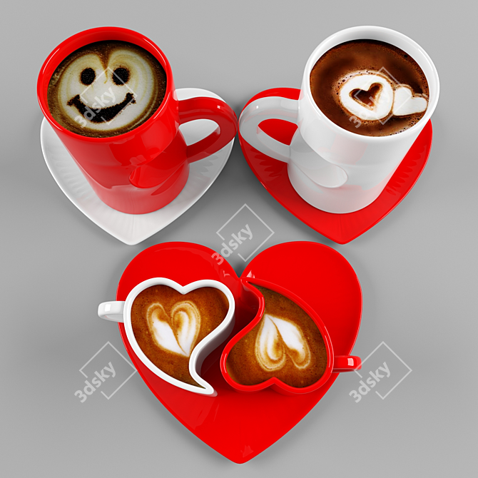 Lovely Heart Cup 3D model image 1