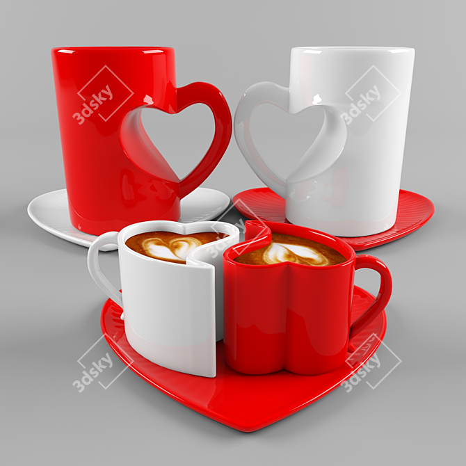 Lovely Heart Cup 3D model image 2