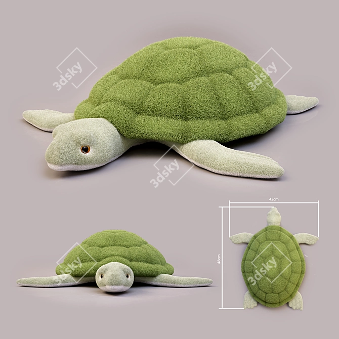 Title: Plush Toy Turtle 3D model image 1